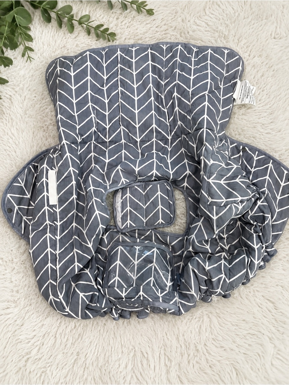 Baby Shopping Cart Cover Gray Arrow Print
